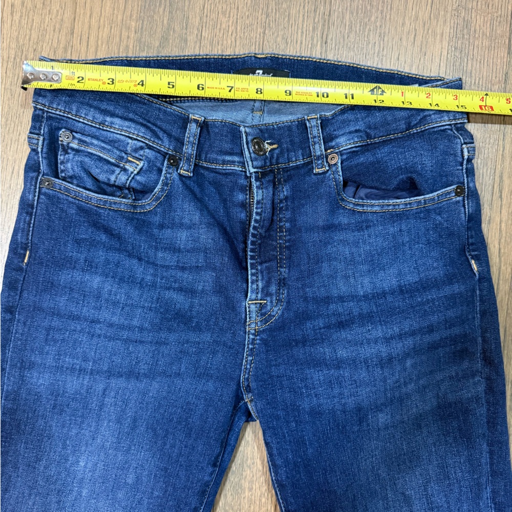 7 For All Mankind Tailorless Bootcut Dark Blue Jeans-Size 31 - Picture 13 of 15